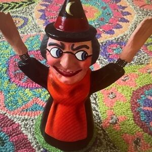 Vintage Ino Schaller Wiggle Hands Witch Candy Container
